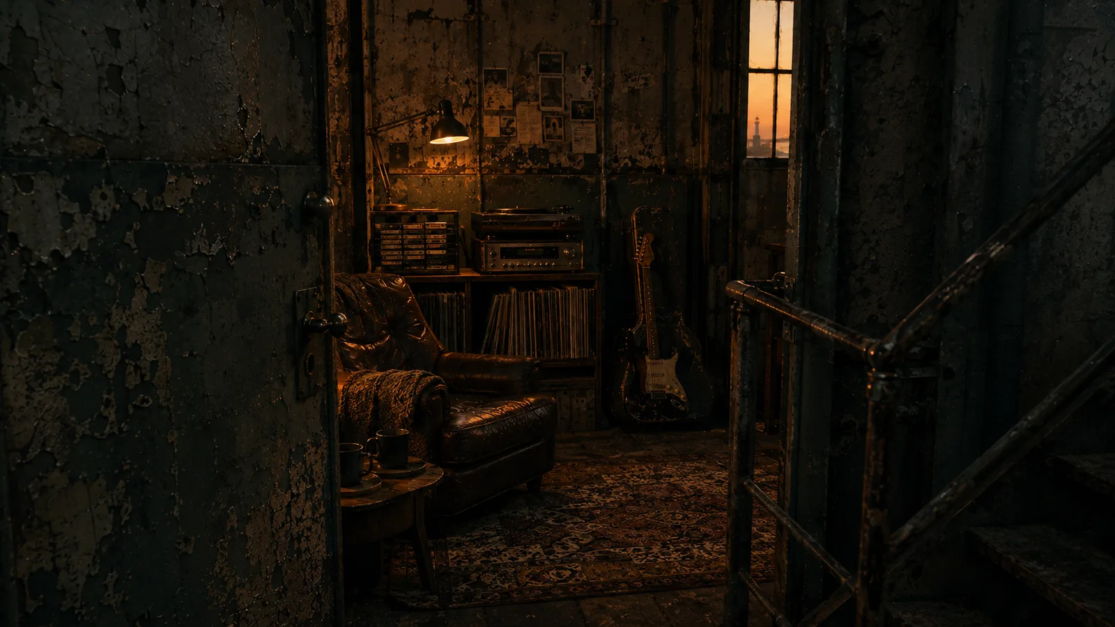 WAY UPSTAIRS: 狭い階段の先に、いつもの部屋がある。